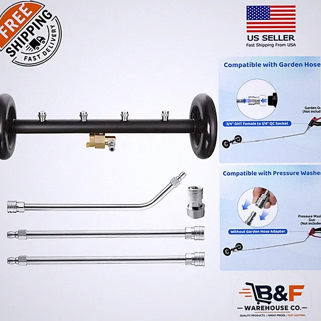 Versatile 16 Inch Undercarriage Washer for Power Washer & Garden Hose - 4000 PSI