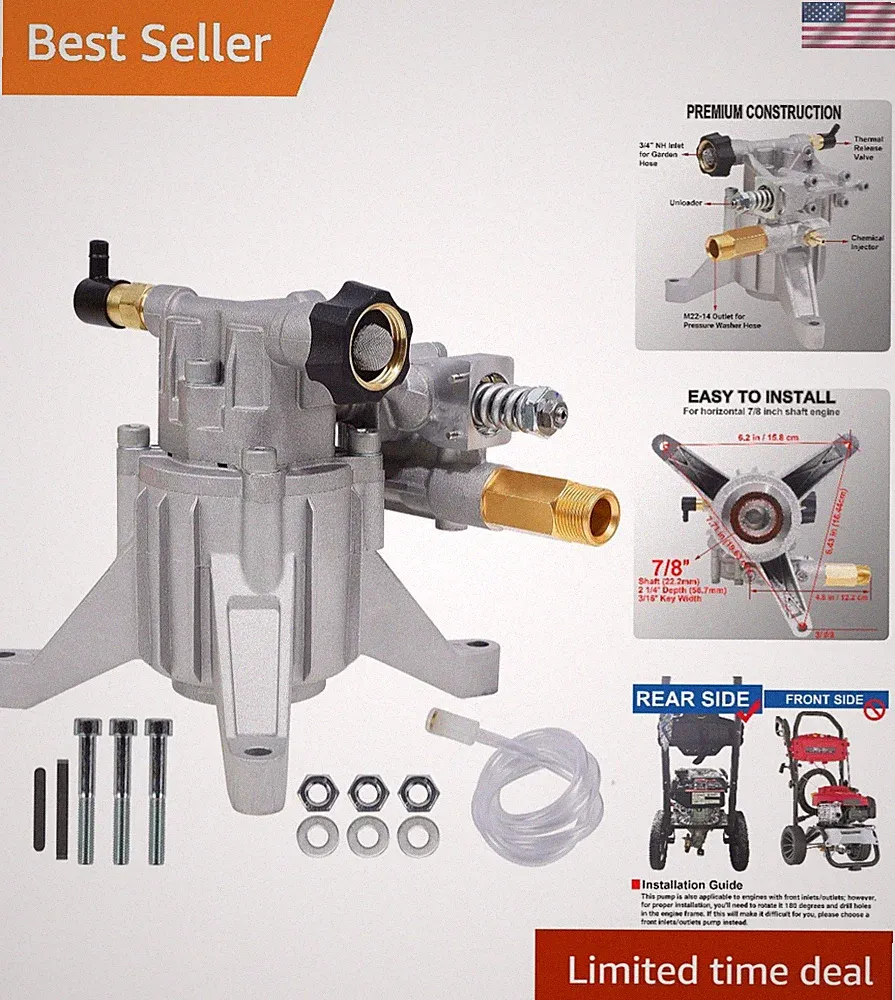 Versatile 3400 PSI Pressure Washer Pump - Ideal for Heavy-Duty Cleaning Tasks