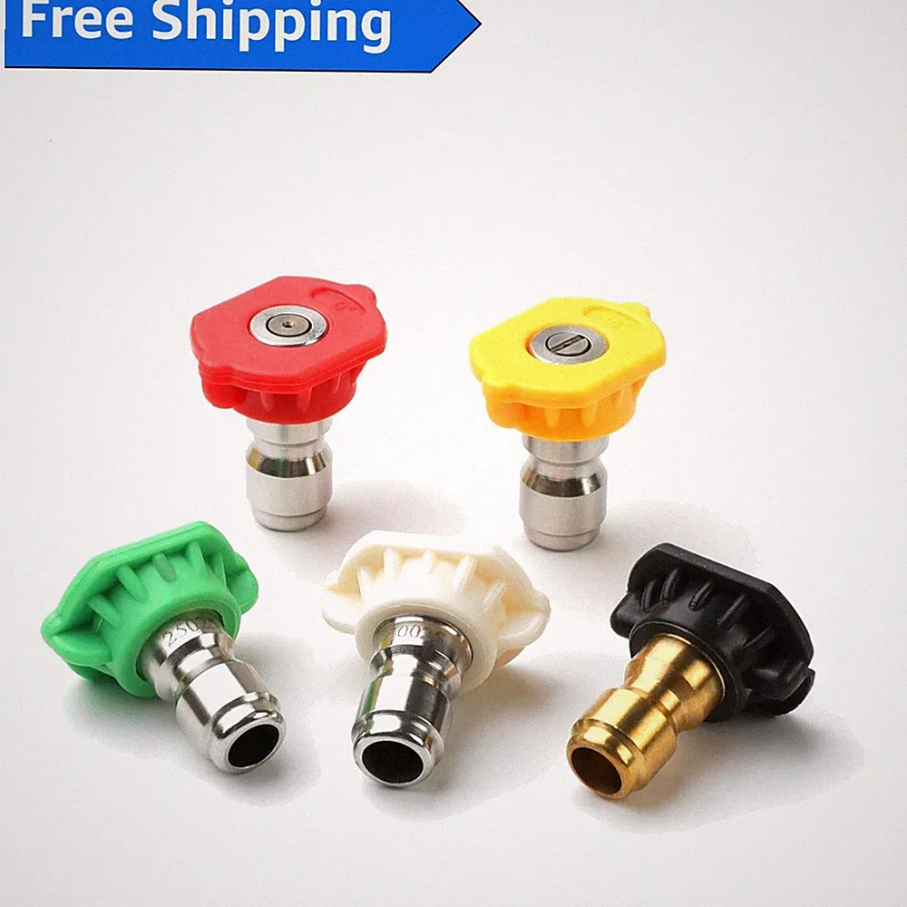 Versatile 5-Piece Pressure Washer Nozzle Set - 4500 PSI, Brass & Stainless Steel