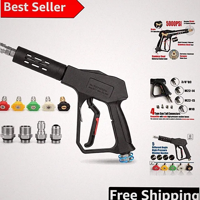Versatile 5000 PSI Pressure Washer Gun - Swivel Design & Universal Compatibility