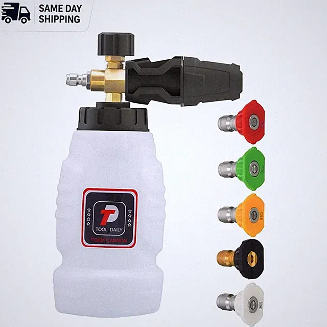 Versatile Foam Cannon with 5 Nozzles - Ultimate 1L Pressure Washer Accessory
