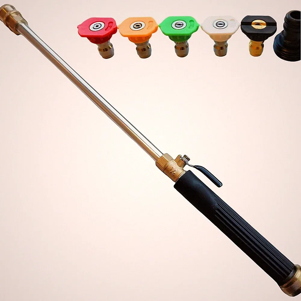 Versatile Hydro Hose Pressure Washer Wand - Kid Safe, 5 Nozzle Options Included