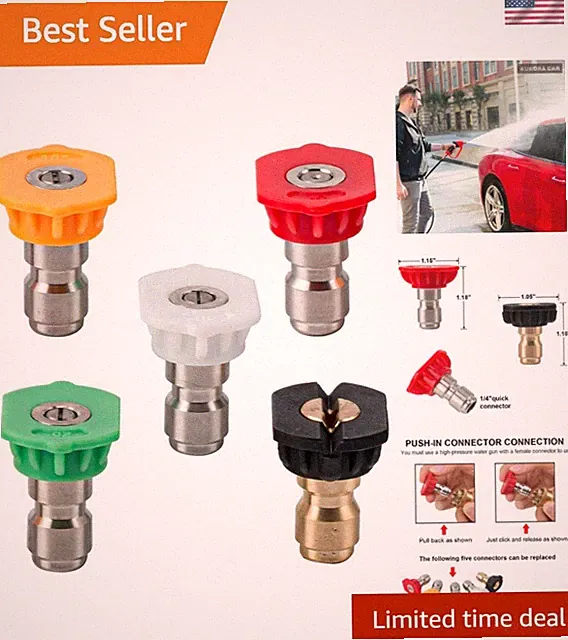 Versatile Pressure Washer Nozzles Set - 5 Tips for 4000 PSI Cleaning Power