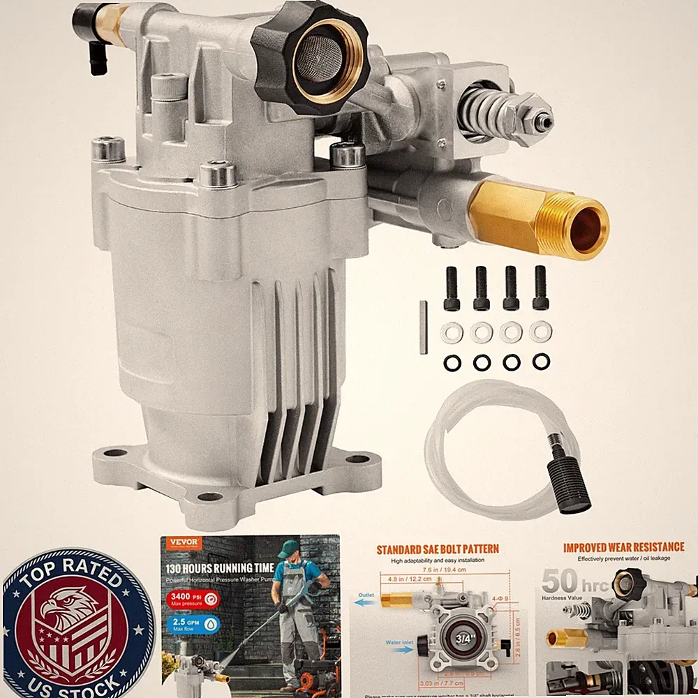 Versatile Pressure Washer Pump Compatible with Honda, RYOBI & More - 2.5 GPM