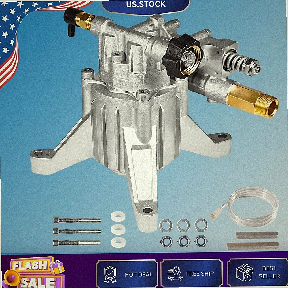 Vertical Pressure Washer Pump 7/8 Shaft 3000 PSI 2.5 GPM Rear Inlet Outlet Pump