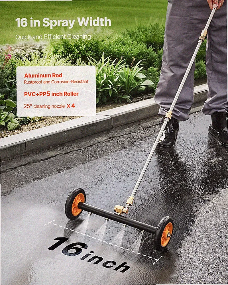 VEVOR 16" Pressure Washer Undercarriage Cleaner with 2 Wheels 2 Extended Wands