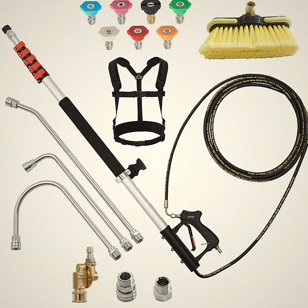 VEVOR 25 FT Pressure Washer Telescoping Wand with 7 Nozzles Adapter 4000 PSI