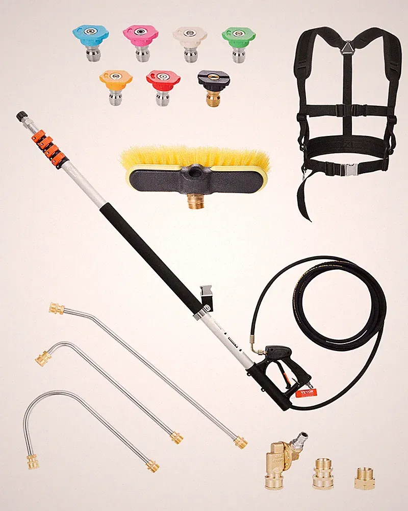 VEVOR 4000psi Pressure Washer Telescoping Wand 21ft Spray Wand with Brush Head