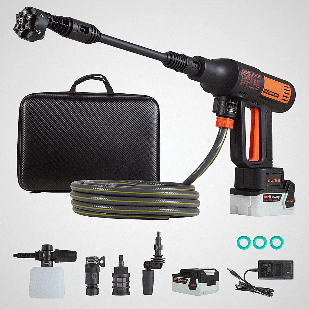 VEVOR Cordless Pressure Washer 1200PSI MAX with Brushless Motor Dual Batteries