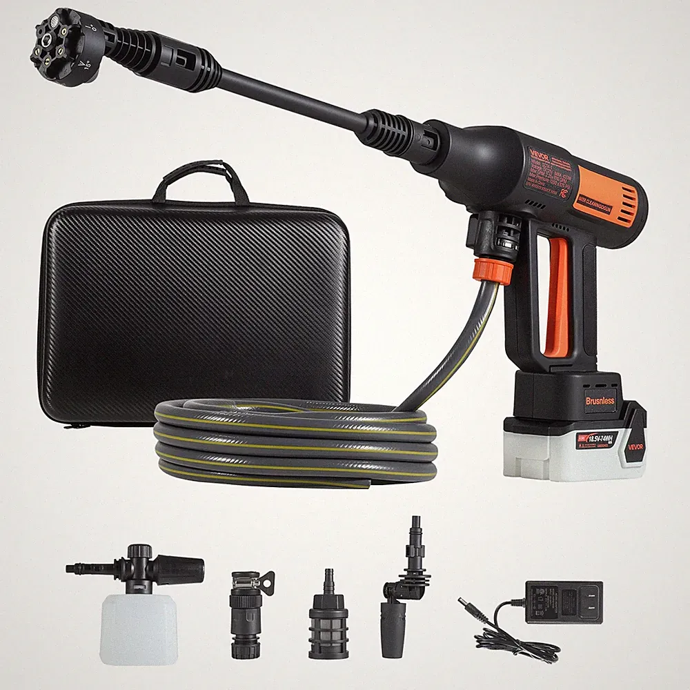 VEVOR Cordless Pressure Washer 1200PSI MAX with Brushless Motor for Home Garden