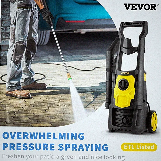 VEVOR Electric Pressure Washer, 2000 PSI, Max. 1.76 GPM Power Washer W 30 Ft Hos
