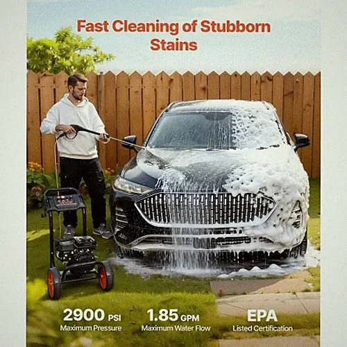 VEVOR Gas Pressure Washer 2900 PSI and 1.85 Max GPM, Upgrade Aluminum Pump wit