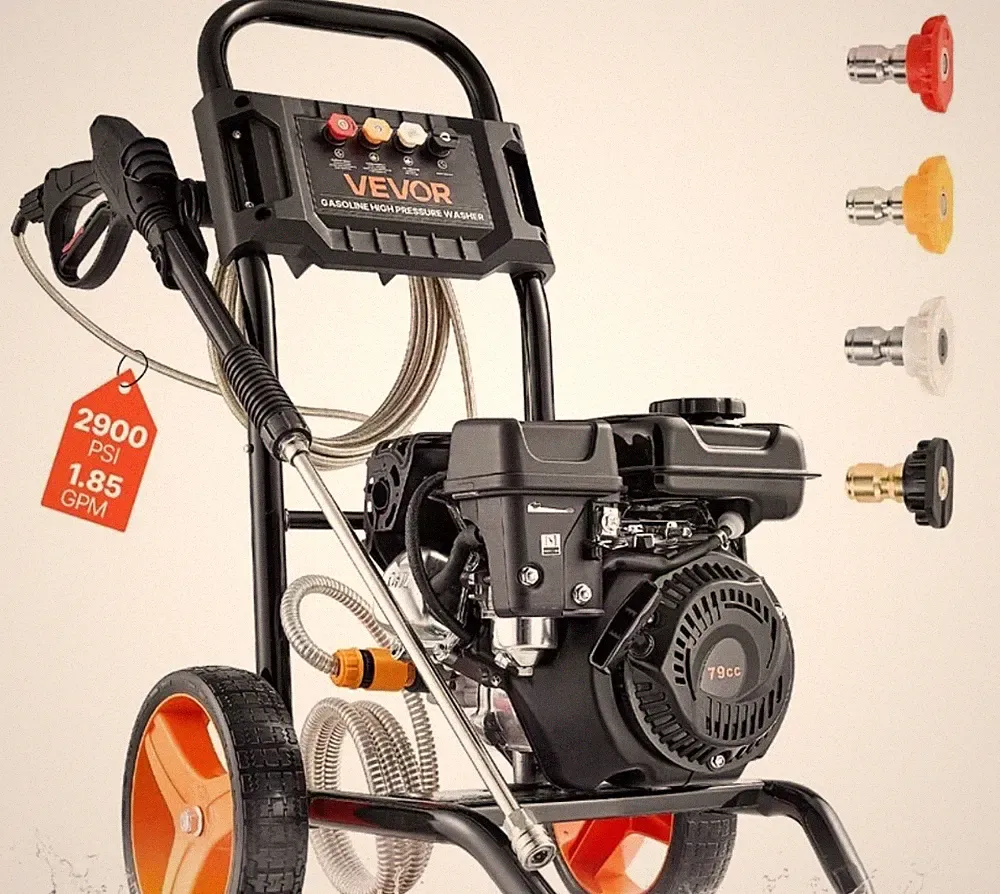 VEVOR Gas Pressure Washer 2900 PSI and 1.85 Max GPM, Upgrade Aluminum Pump with