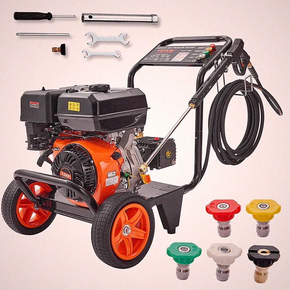 VEVOR Gas Pressure Washer Gas Powered Washer 4400 PSI 4.0 GPM 390cc 5 Nozzles