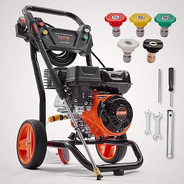 VEVOR Gas Pressure Washer Powered Washer 3400 PSI 2.6 GPM 210cc 5Connect Nozzles