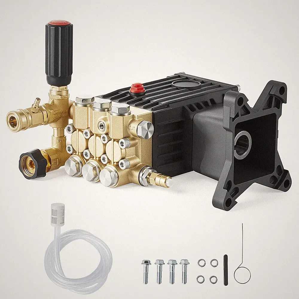 VEVOR Pressure Washer Pump 1 in Shaft Horizontal Triplex Plunger 3600PSI 3.7GPM