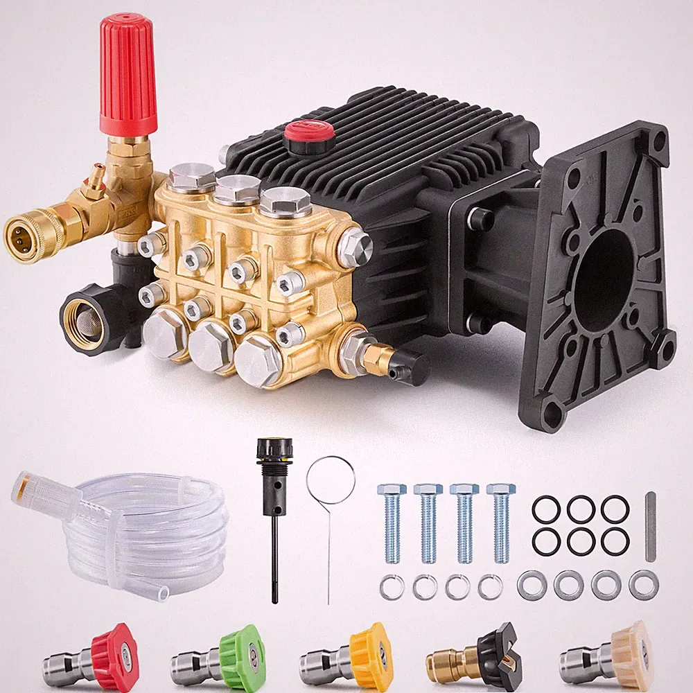 VEVOR Pressure Washer Pump 1" Shaft Horizontal Triplex Plunger 4400 PSI 4.4GPM