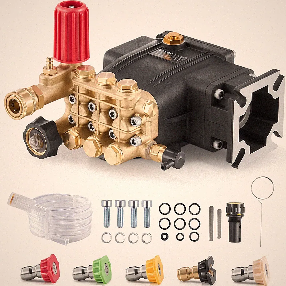 vevor horizontal triplex pressure washer pump 3/4 shaft