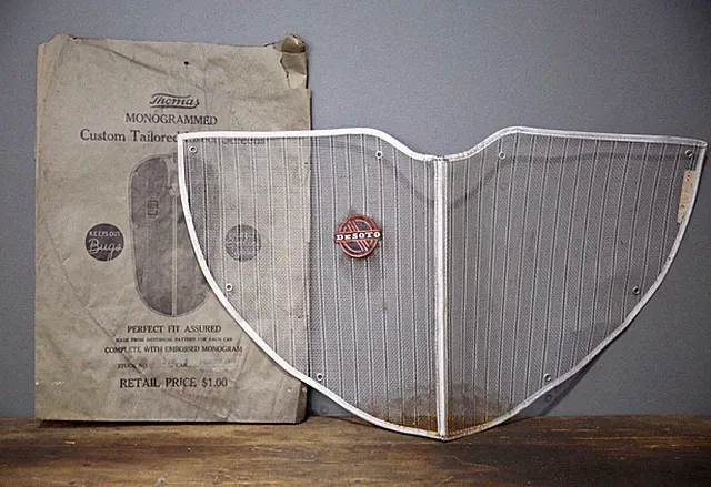 Vintage 1938 DeSoto Radiator car Grille Grill Screen Cover antique accessory NOS