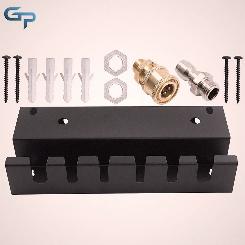 Wall Mount Foam Cannon Holder Tool Storage Rack Pressure Washer Gun Holder Black