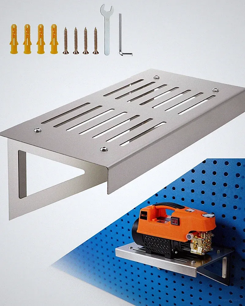 Wall Mount Pressure Washer Shelf 10x20 Stainless Steel Power Silver