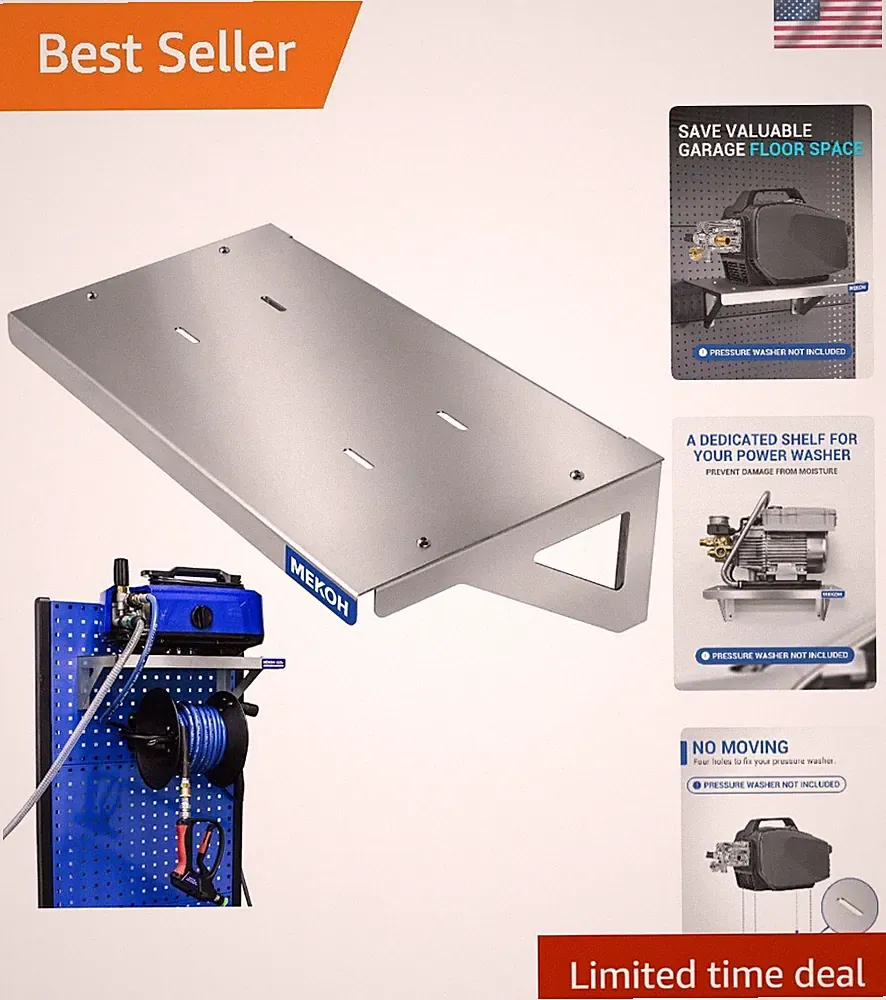 Wall Mount Pressure Washer Shelf 20" x 10" - Stainless Steel Pressure Washer...