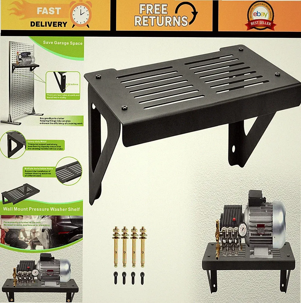 Wall Mount Pressure Washer Shelf - Electric Washer Storage Rack for Garage & She