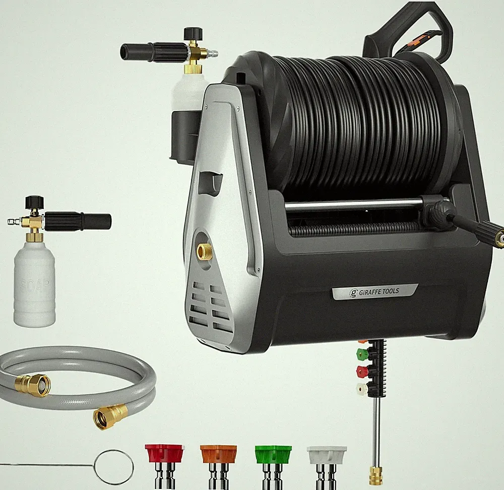 Wall Mounted Pressure Washer Essential W/ Upgraded 1800W Motor 2900 PSI 2.2 GPM