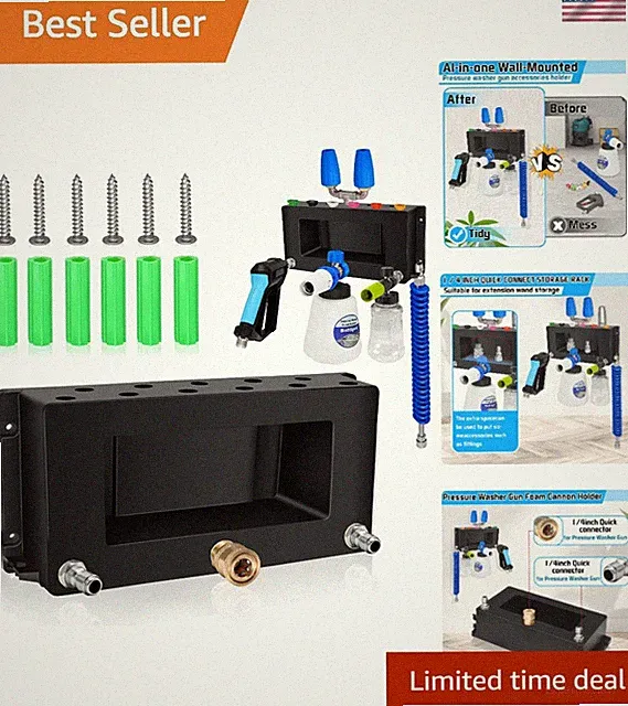 Wall Mounted Pressure Washer Gun Holder, Foam Cannon Organize Holder, Car Was...