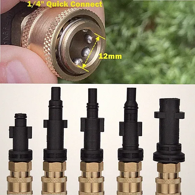 Washer Hose Adapter 1/4" Connector Foam Nozzle Power Washer Fitting Parts