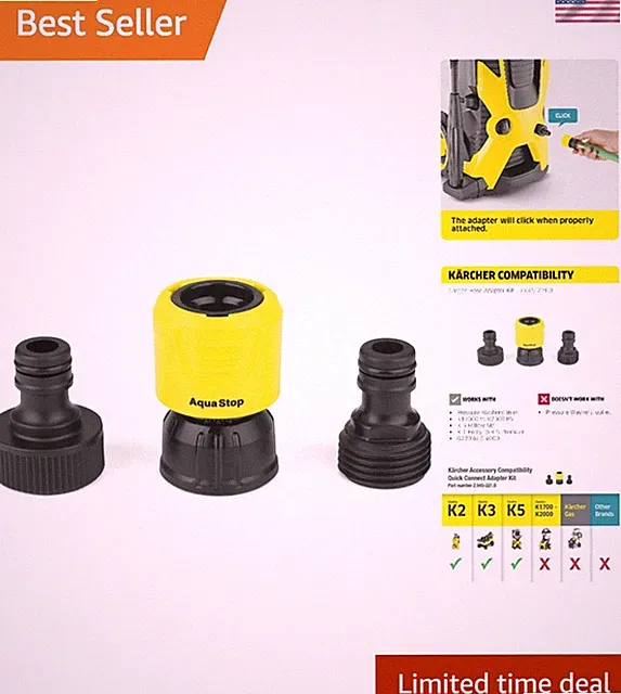 Water Flow Regulating Garden Hose Adapter for Quick Pressure Washer Connection
