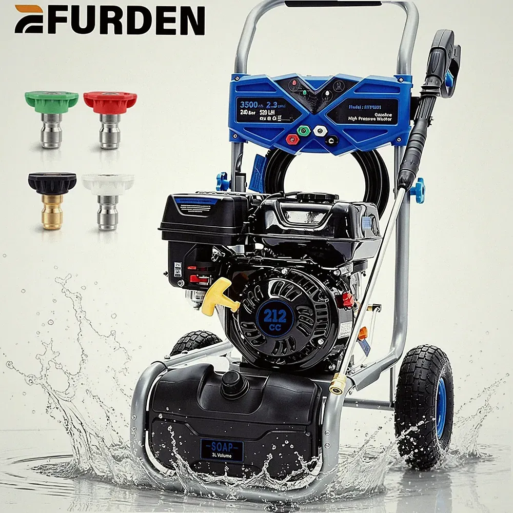 Water Gas Powered Pressure Washer 3500 PSI 2.3 GPM 212cc 4 Nozzles For Vehicles