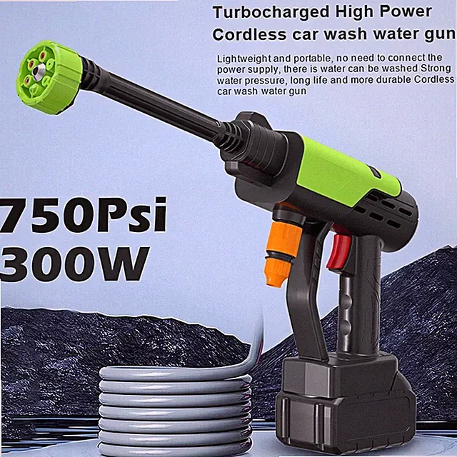 Water Gun Cordless High Pressure Cleaner Washer Spray Car Wash with 21V Battery