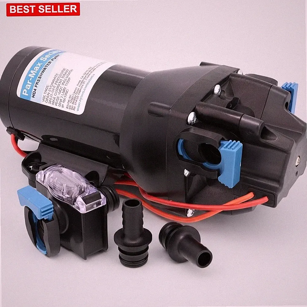 Water Pressure Pump 12V 4 GPM 40 PSI Diaphragm Self Priming Runs Dry Quiet Black