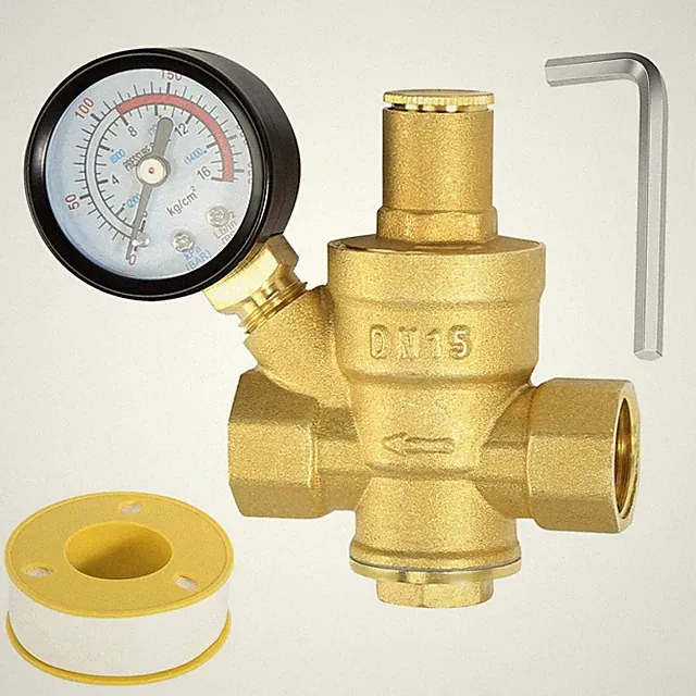 Water Pressure Regulator 1/2 inch with Gauge, Made of 100% High Inch