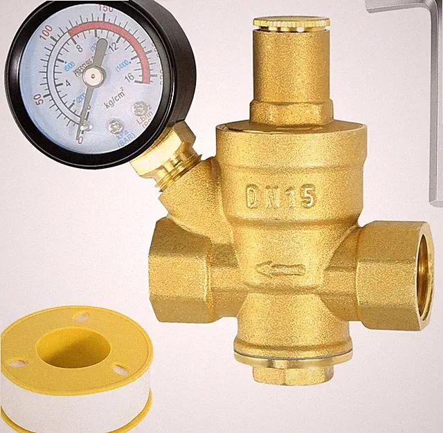 Water Pressure Regulator 1/2 inch with Gauge, Made of 100% High Inch
