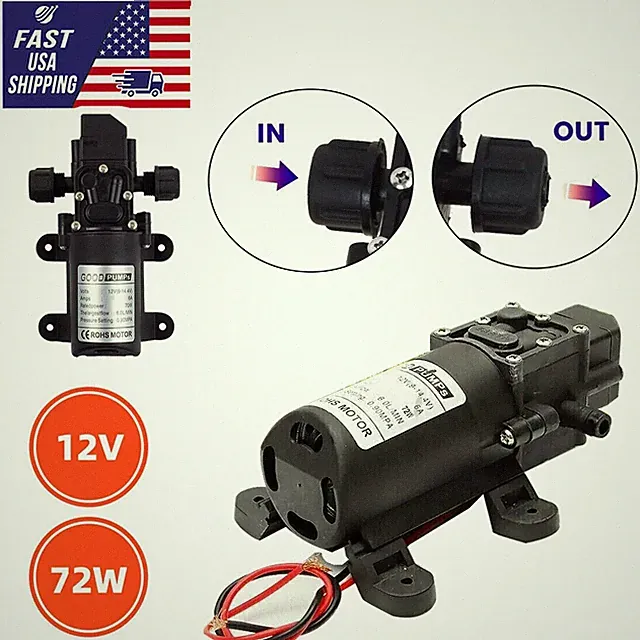 Water Pump 12V High Pressure Self Priming Sprayer 130PSI Diaphragm Auto Switch