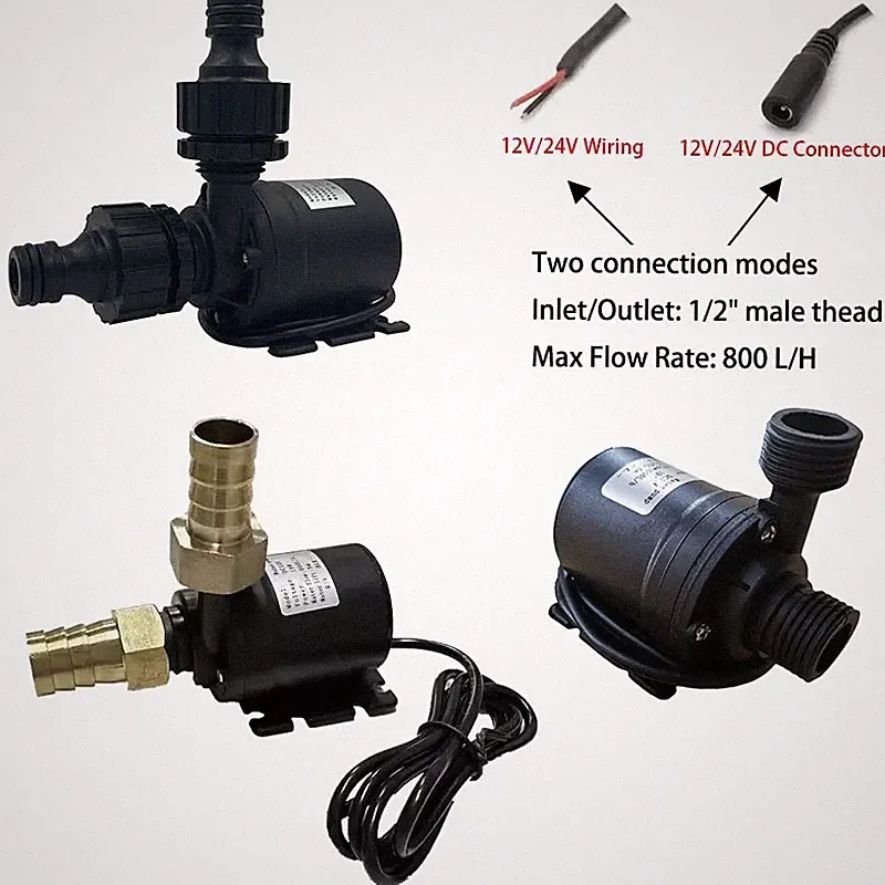 Water Pump High Pressure Ultra Quiet Solar DC12V 24V Lift 5M 800L H Brushless
