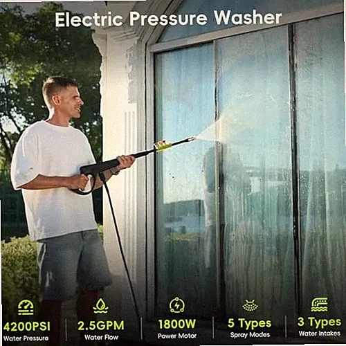 WATTFLO 2026 UPGRADED PRESSURE WASHER, PORTABLE POWER WASHER, 4 - BRIGHT GREEN