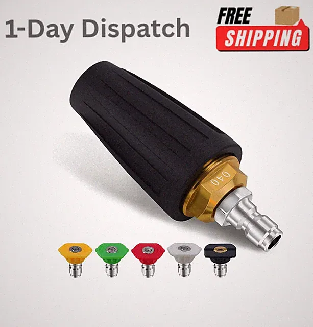 Weslymoo 4000PSI Rotating Spray Nozzle 5 Tips 1/4 Quick