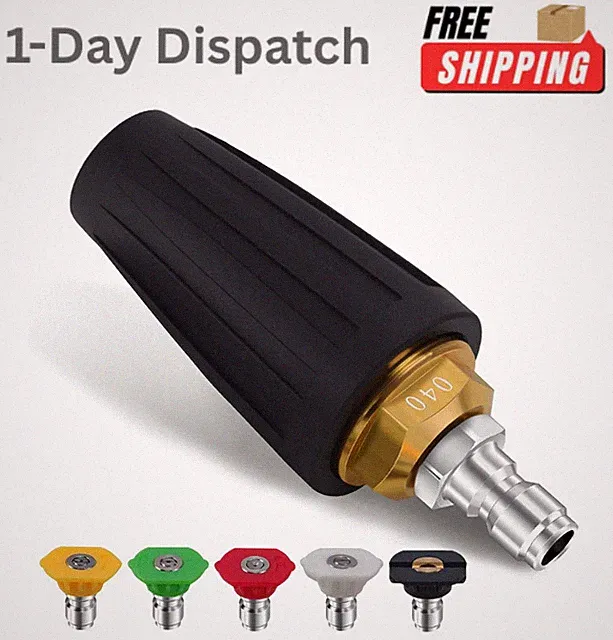 Weslymoo Pressure Washer Nozzle Turbo 4000PSI +5 Tips 1/4"