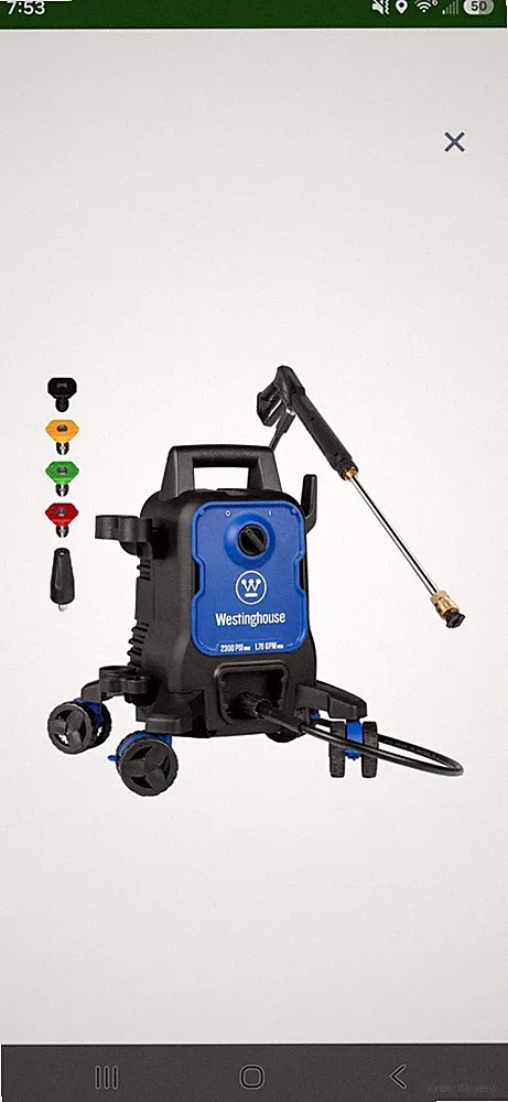 Westinghouse ePX3100 Electric Pressure Washer 2300 PSI 1.76 GPM 5 Nozzles