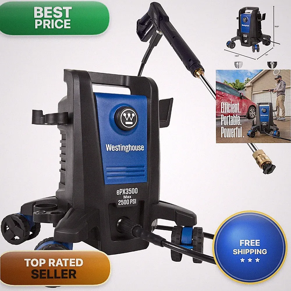 Westinghouse ePX3500 Electric Pressure Washer 2500 PSI 1.76 GPM 5-Nozzle Set