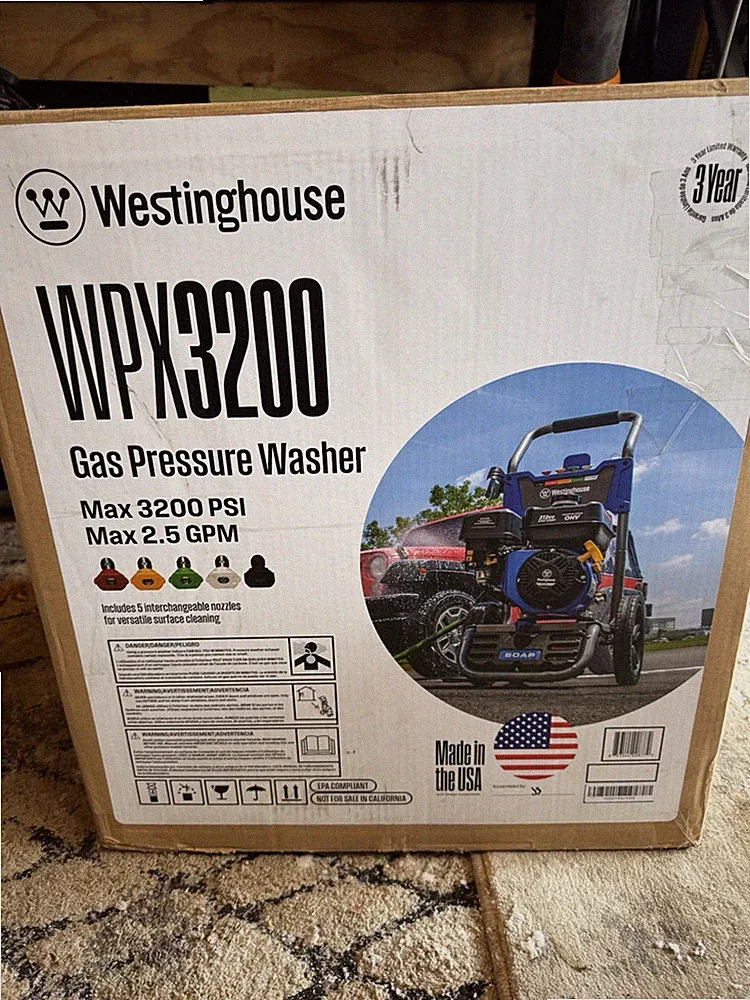 Westinghouse WPX3200 Gas Pressure Washer, 3200 PSI and 2.5 Max GPM - BRAND NEW!