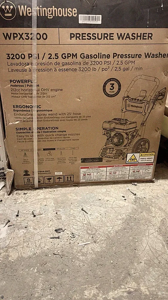 Westinghouse WPX3200 Wheel-Mounted Pressure Washer 3200 PSI 2.5 GPM 25ft Hose