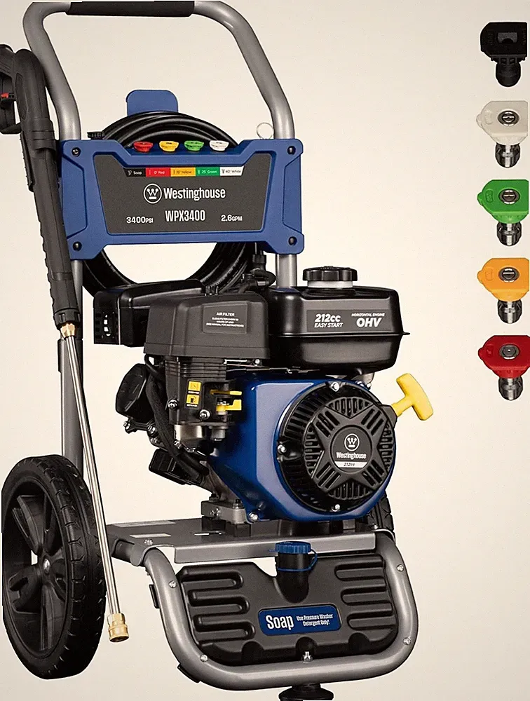 Westinghouse WPX3400 Gas Pressure Washer 3400 PSI 2.6 GPM 212cc 3 Year Warranty