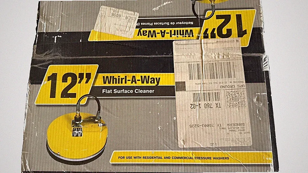 Whirl-A-Way 12 in Flat Surface Cleaner Pressure Washer Attachment Yellow/Black