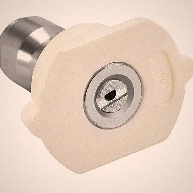 White Pressure Washer Spray Nozzle Tip 40 Degree Metal Nozzle Tips, Standard...