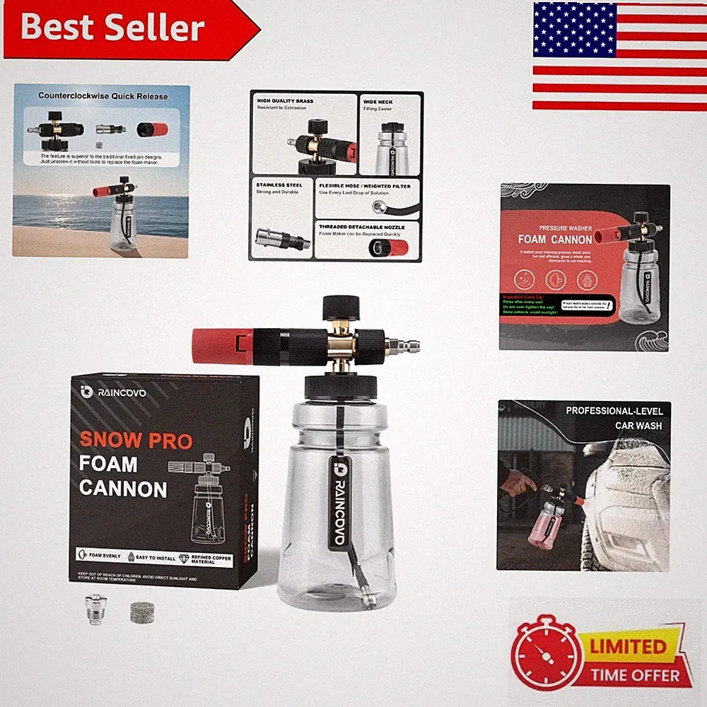 Wide Mouth Foam Cannon for Pressure Washer - Professional Car Detailing Tool