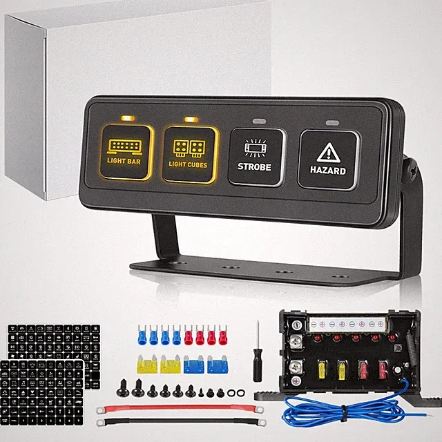 Wireless 4 Gang LED Button Switch Panel On Off Car Marine Boat RV 12V 24V Device